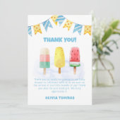 Fun Popcile ready to Pop Ice Cream Baby Dusche Dankeskarte (Stehend Vorderseite)