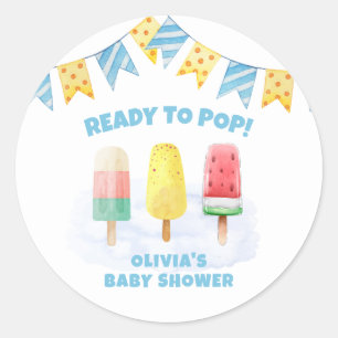 Fun Popcile ready to Pop Ice Cream Baby Dusche Runder Aufkleber