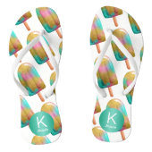 Fun-Popsim-Muster mit Ihrem Monogramm Badesandalen (Fußbett)