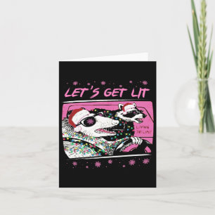 Fun Possum Raccoon Lasse Trash Street Pink Chri Karte