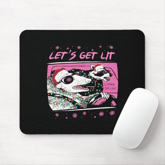 Fun Possum Raccoon Lasse Trash Street Pink Chri Mousepad (Mit Mouse)