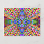 Fun Postcard, Psychedelic Trippy Red & Blue Design Postkarte (Vorderseite)