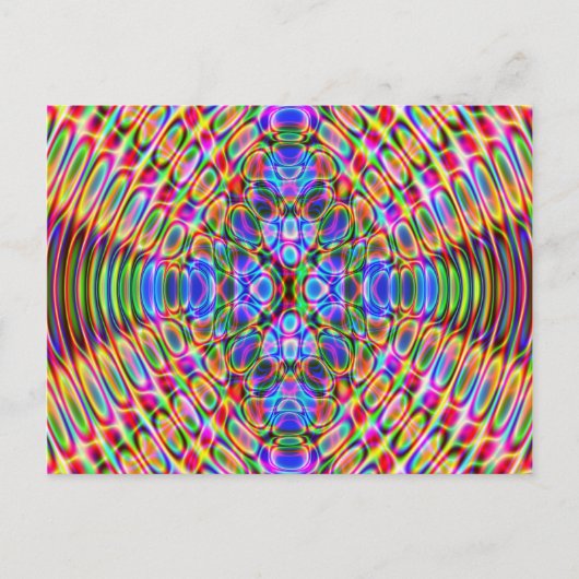 Fun Postcard, Psychedelic Trippy Red & Blue Design Postkarte (Vorderseite)
