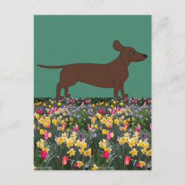 Fun Postkarten mit Dackel und Blume