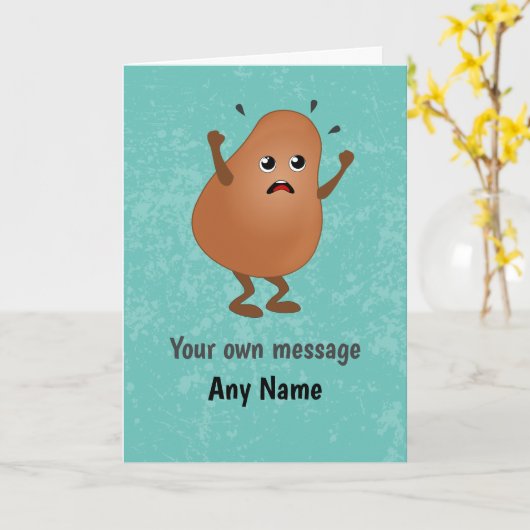 Fun Potato Temper Tantrum - Wailing Spud Custom Karte (Gelbe Blume)