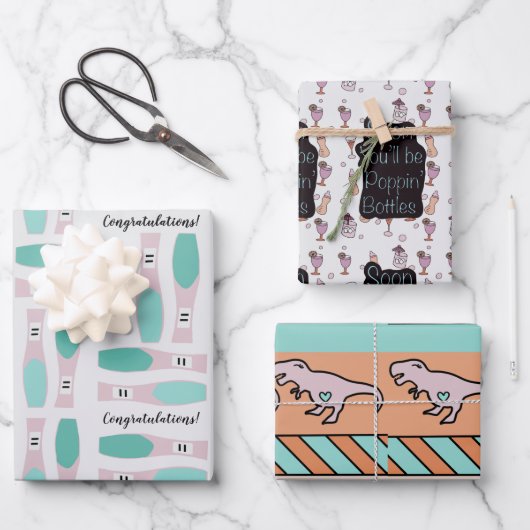 Fun Pregnancy Spaß Kinderdusche Geschenkpapier Set (Vorderseite)