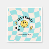 Fun Preppy Pastel Blue Y2K Retro Birthday Napkins Serviette (Vorderseite)