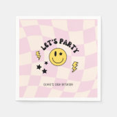 Fun Preppy Pastel Pink Y2K Retro Birthday Napkins Serviette (Vorderseite)