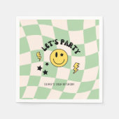 Fun Preppy Sage Green Y2K Retro Birthday Napkins Serviette (Vorderseite)