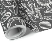 Fun Pretzels, Hühnerflügel und Biermuster Geschenkpapier (Rolleneckpunkt)