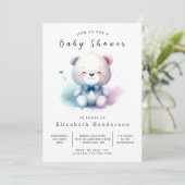 Fun Printable Bear Baby Dusche Einladung (Stehend Vorderseite)