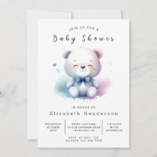 Fun Printable Bear Baby Dusche Einladung