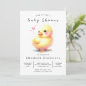 Fun Printable Duck Baby Dusche Einladung (Stehend Vorderseite)