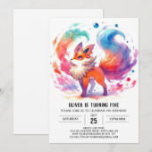 Fun Printable Fox Geburtstag Einladung (Vorne/Hinten)