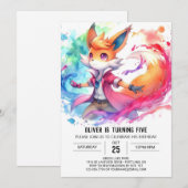 Fun Printable Fox Geburtstag Einladung (Vorne/Hinten)