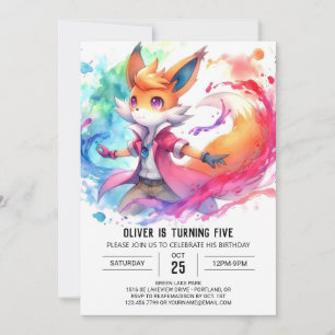 Fun Printable Fox Geburtstag Einladung