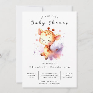 Fun Printable Giraffe Baby Dusche Einladung