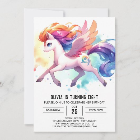 Fun Printable Horse Birthday Einladung (Vorderseite)