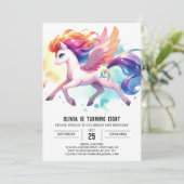 Fun Printable Horse Birthday Einladung (Stehend Vorderseite)