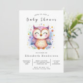 Fun Printable Owl Baby Dusche Einladung (Stehend Vorderseite)