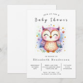 Fun Printable Owl Baby Dusche Einladung (Vorne/Hinten)