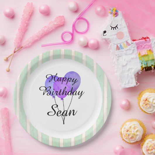 "Fun Prints"_Balloons-Party-Monogram-Birthdays Pappteller (Party)