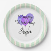 "Fun Prints"_Balloons-Party-Monogram-Birthdays Pappteller (Vorderseite)