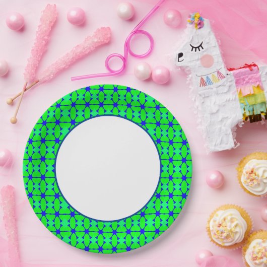 Fun Prints Navy Green Dinnware Pappteller (Party)