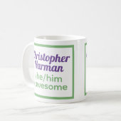 Fun Pronouns - Identifiziert sich als er, Ihn, Pha Kaffeetasse (Vorderseite Links)