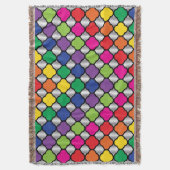 Fun Psychedelic Quatrefolie Print Pattern Decke (Vorderseite Vertikal)