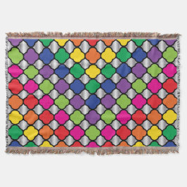 Fun Psychedelic Quatrefolie Print Pattern Decke