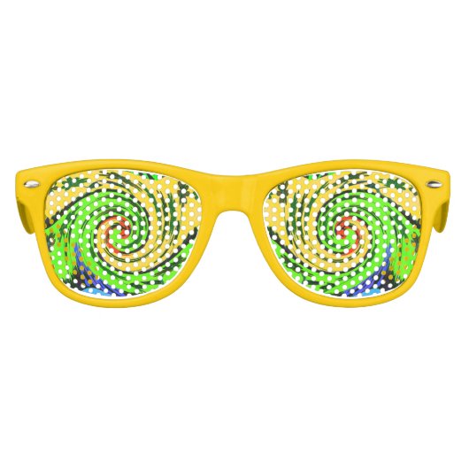 Fun Psychedelic Swirl Party Sonnenbrille (Vorderseite)