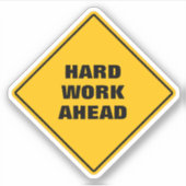 Fun pub gelbe harte Arbeit vor alarmiertem Straßen Aufkleber (Vorderseite)