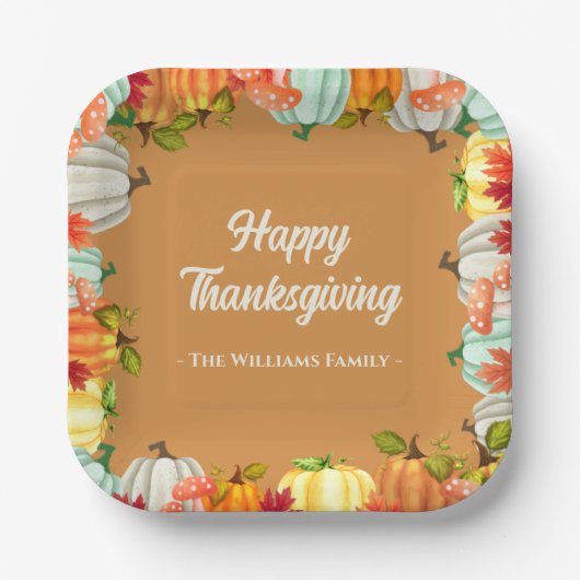 Fun Pumpkin Erntedank Dinner Paper Teller (Vorderseite)