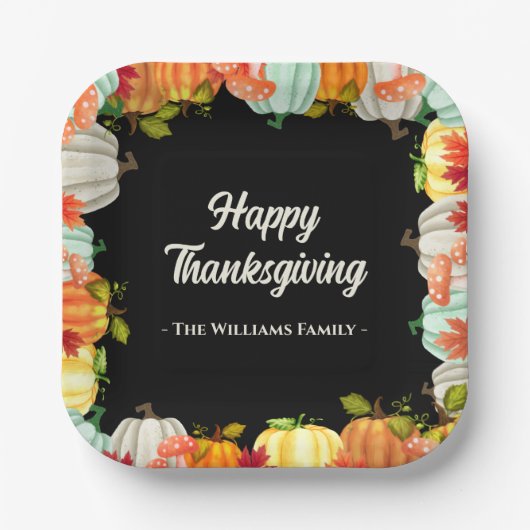 Fun Pumpkin Erntedank Dinner Paper Teller (Vorderseite)