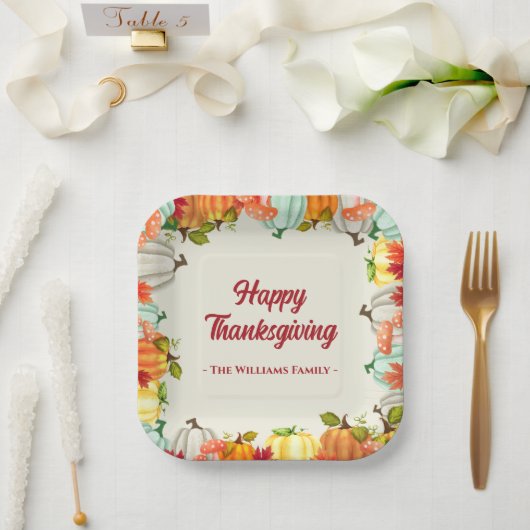 Fun Pumpkin Erntedank Dinner Paper Teller (Hochzeit)