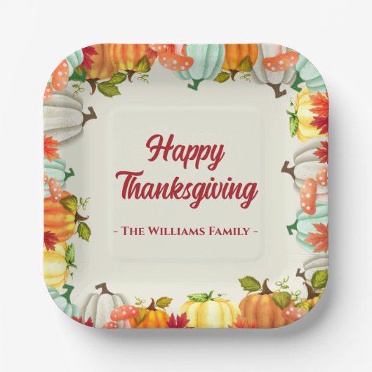 Fun Pumpkin Erntedank Dinner Paper Teller (Vorderseite)