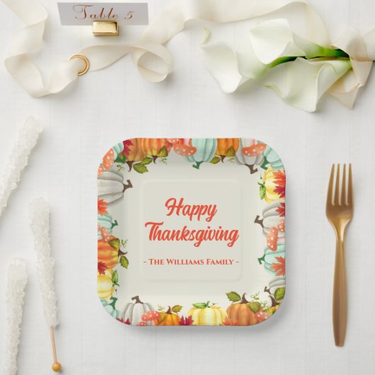 Fun Pumpkin Erntedank Dinner Paper Teller (Hochzeit)