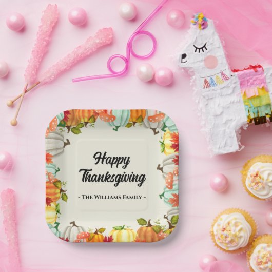 Fun Pumpkin Erntedank Dinner Pappteller (Party)