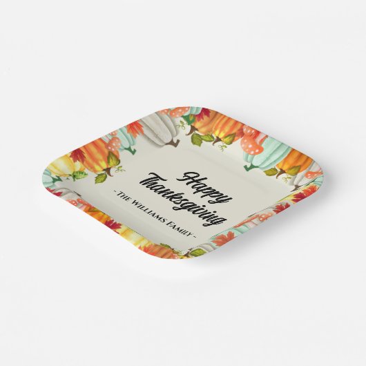 Fun Pumpkin Erntedank Dinner Pappteller (Gewinkelt)