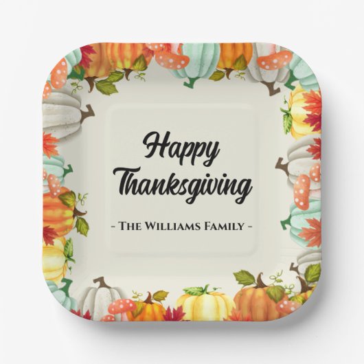 Fun Pumpkin Erntedank Dinner Pappteller (Vorderseite)