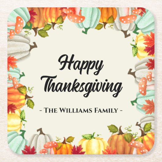 Fun Pumpkin Erntedank Dinner Rechteckiger Pappuntersetzer (Vorderseite)