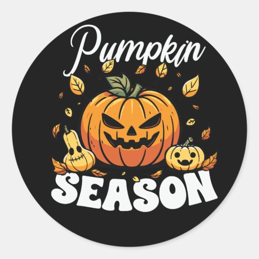 Fun Pumpkin Jahreszeit Halloween Sticker (Vorderseite)