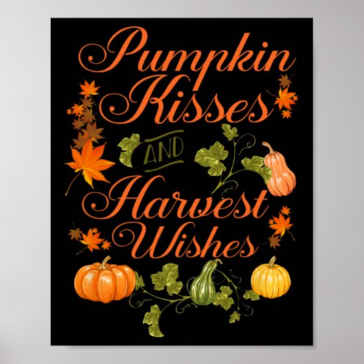 Fun Pumpkin Kisses und ernten Wünsche Männer Fraue Poster (Vorne)