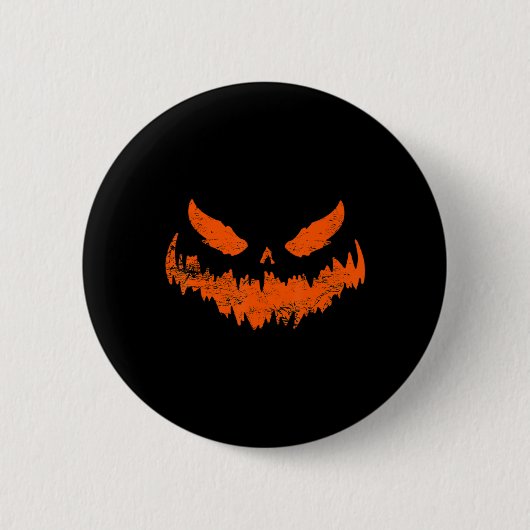 Fun Pumpkin Kürbislaterne Beängstigend Pumpkin Fac Button (Vorderseite)