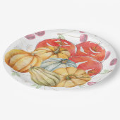 Fun Pumpkin und Äpfel Herbstsaison Pappteller (Schrägansicht)