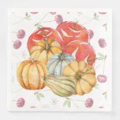 Fun Pumpkin und Äpfel Herbstsaison Serviette (Vorderseite)