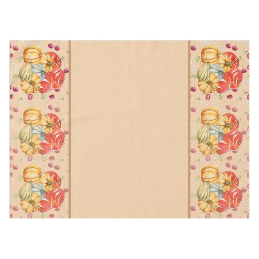 Fun Pumpkin und Äpfel Herbstsaison Tischdecke (Vorderseite (Horizontal))