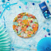 Fun Pumpkins Pilze und Herbstlaub Pappteller (Party)