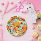 Fun Pumpkins Pilze und Herbstlaub Pappteller (Party)